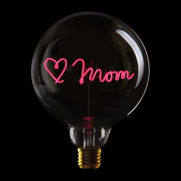 LED Globebirne LOVE MOM G125 E27 2,5W 2200K dimmbar