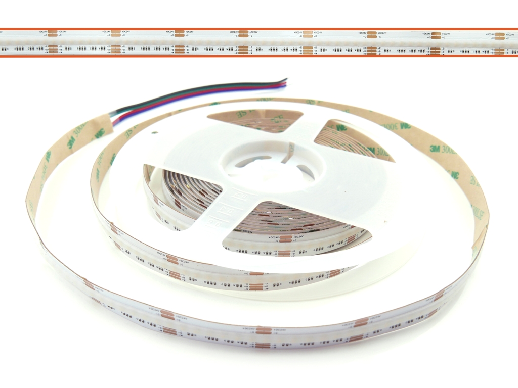 Set LED-Streifen 5m COB RGB 24V + Netzteil + Steuerung 