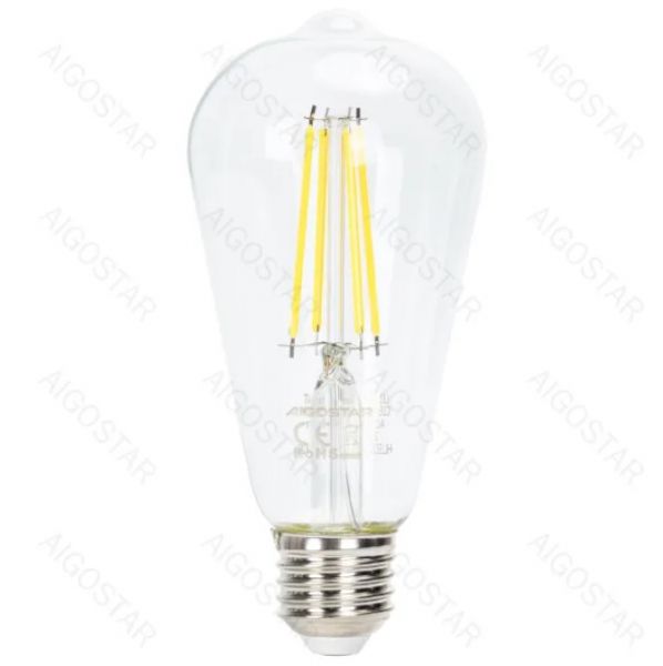 LED Filament Leuchtmittel E27 ST64 6W 600lm 6500K Kaltweiß dimmbar