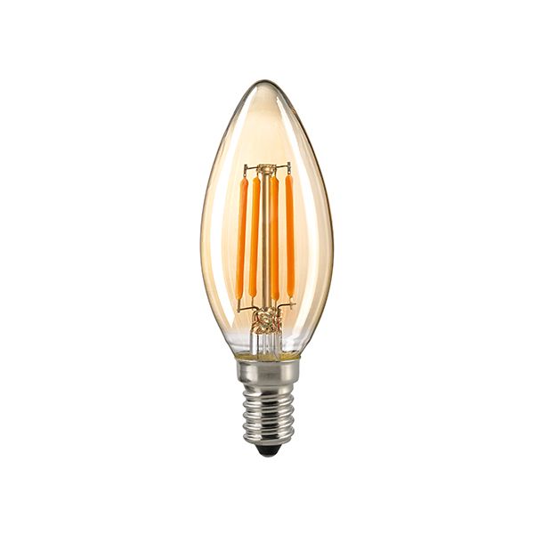 LED Filament Leuchtmittel Gold E14 C35 2,2W 220lm 2400K Warmweiß Dimmbar