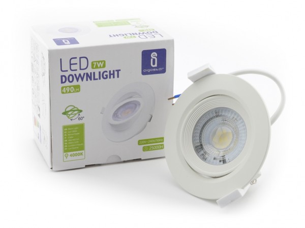 8433340003721 - LED Downlight 7W schwenkbar 4000K 560lm 230V 60° Abstrahlwinkel